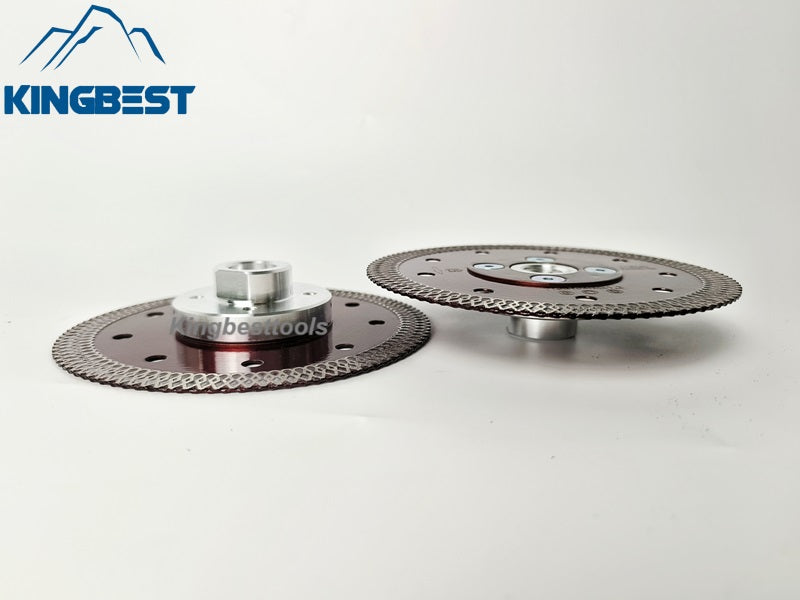 Red Diamond Cutting Blades with Flange for Marble Ceramic Turbo Saw Blade for Porcelain Sintered Stone Dekton Tile Cutting Disc