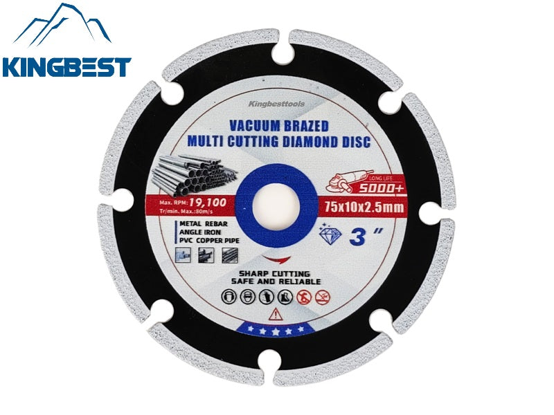 Mini Cutting Discs Diameter 75mm Vacuum Brazed Multi Cutting Diamond Disc